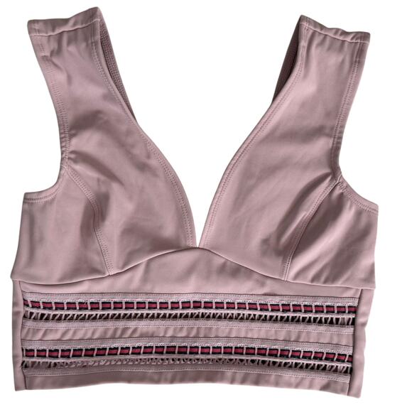 FP MOVEMENT PINK EMBROIDERED SPORTSBRA TOP sz SMALL - Picture 1 of 4